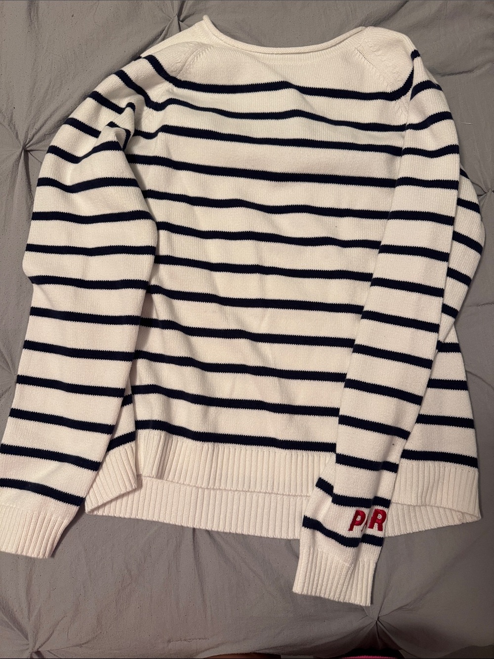 Parke x Target Striped Crewneck Sweater - White with Navy Stripes (M)